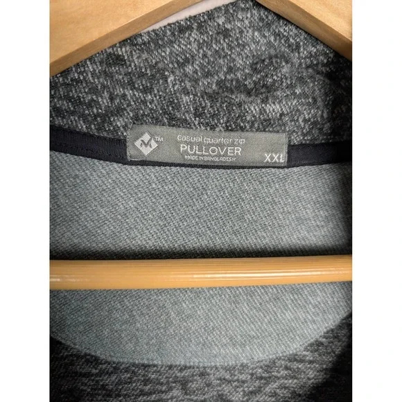 Member's Mark Sweater Mens 2XL Gray Mock Neck Quarter Zip Pullover Stretch - Picture 5 of 9